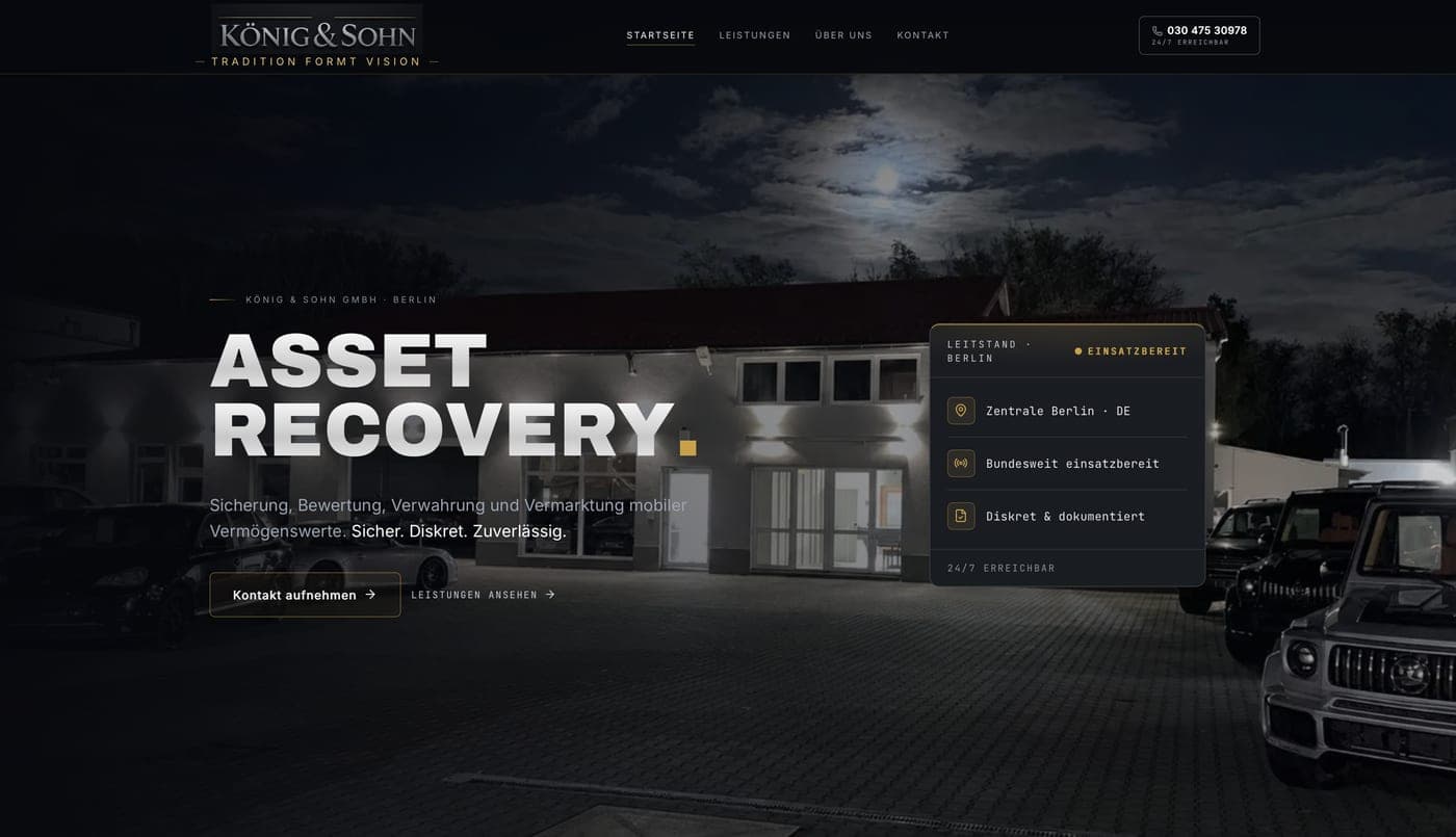 Website von König & Sohn