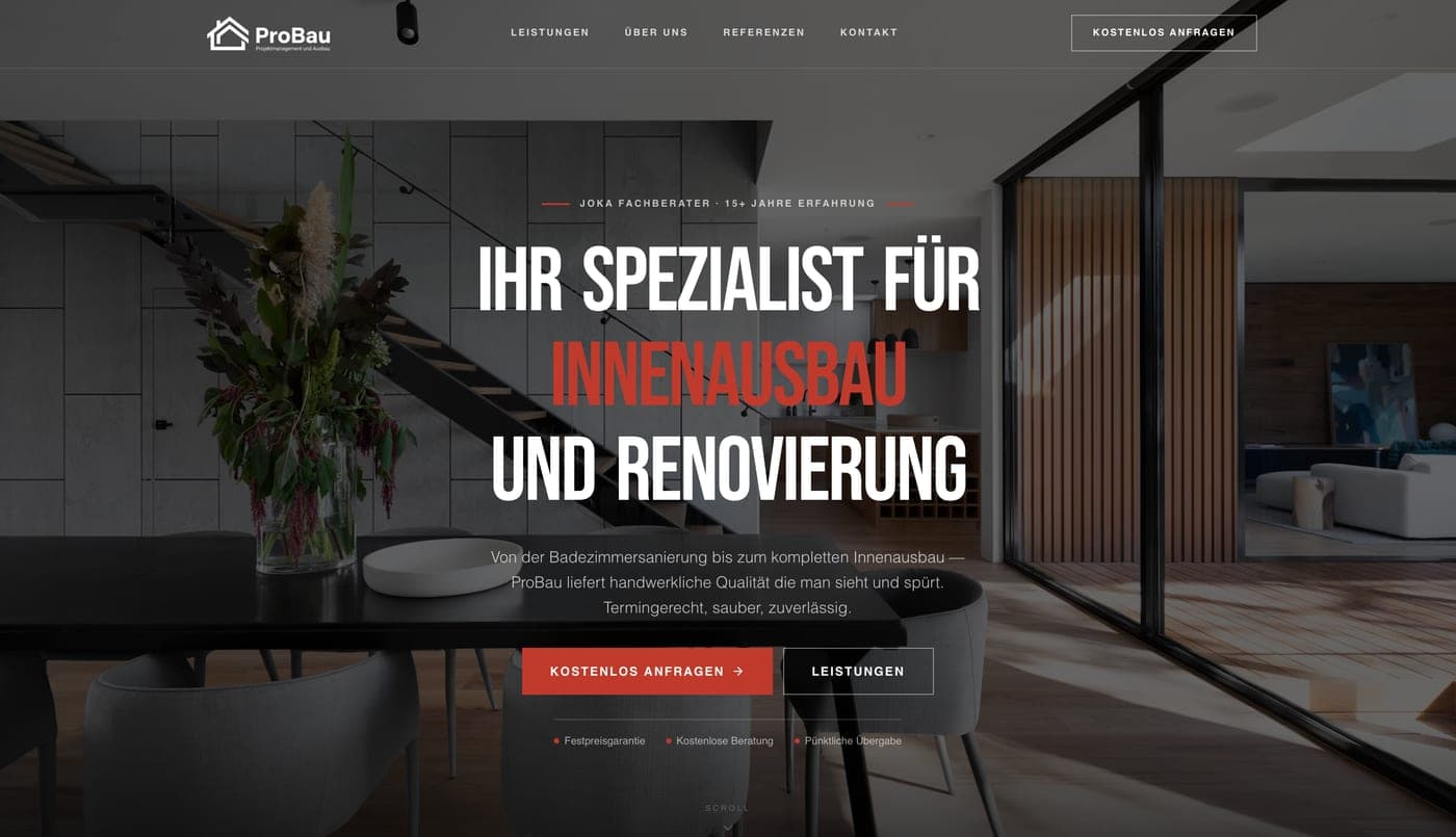 Website von ProBau