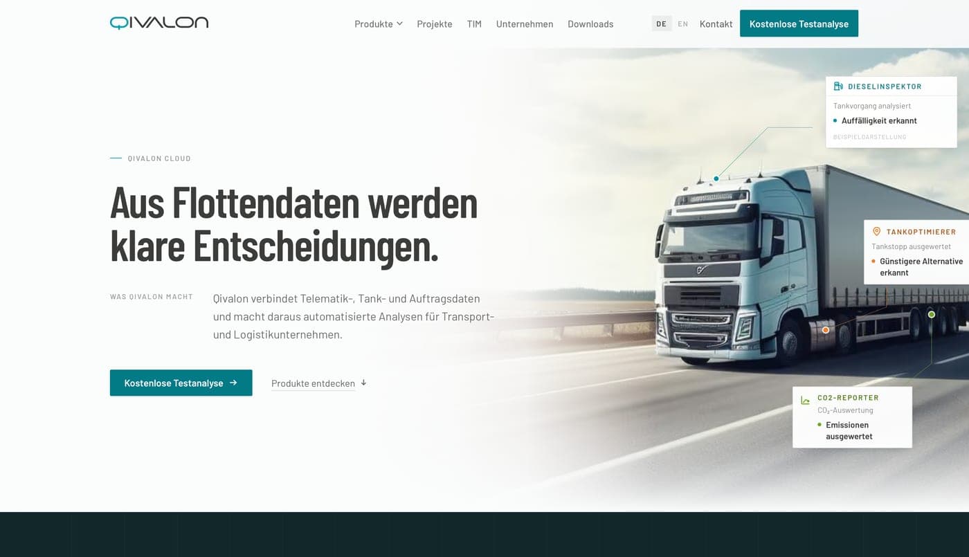 Website von QIVALON